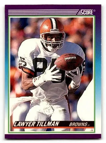 1990 Score Lawyer Tillman Cleveland Browns football card, NFL player memorabilia