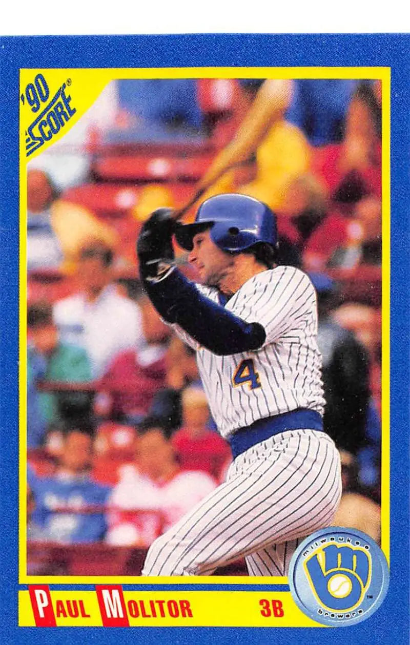 1990 Score #460 Paul Molitor EX Excellent Milwaukee Brewers Baseball Card - Baseball Card Single