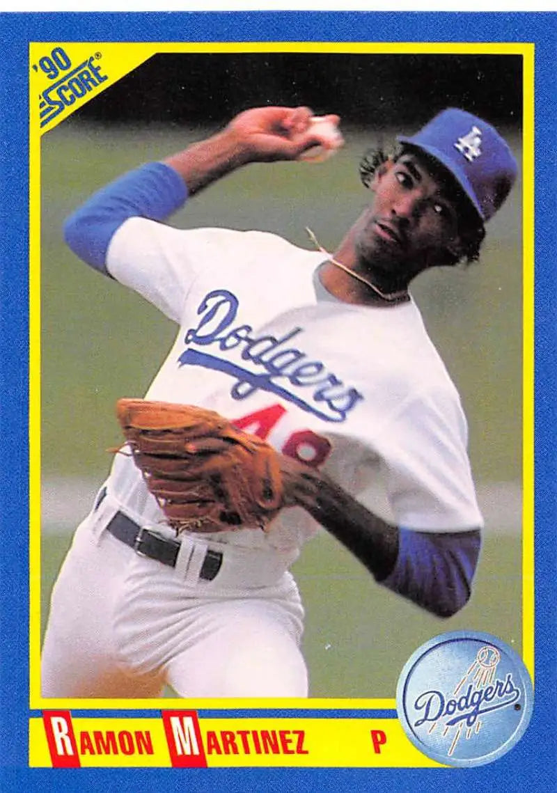 1990 Score #461 Ramon Martinez EX Excellent Los Angeles Dodgers Baseball Card - Baseball Card Single