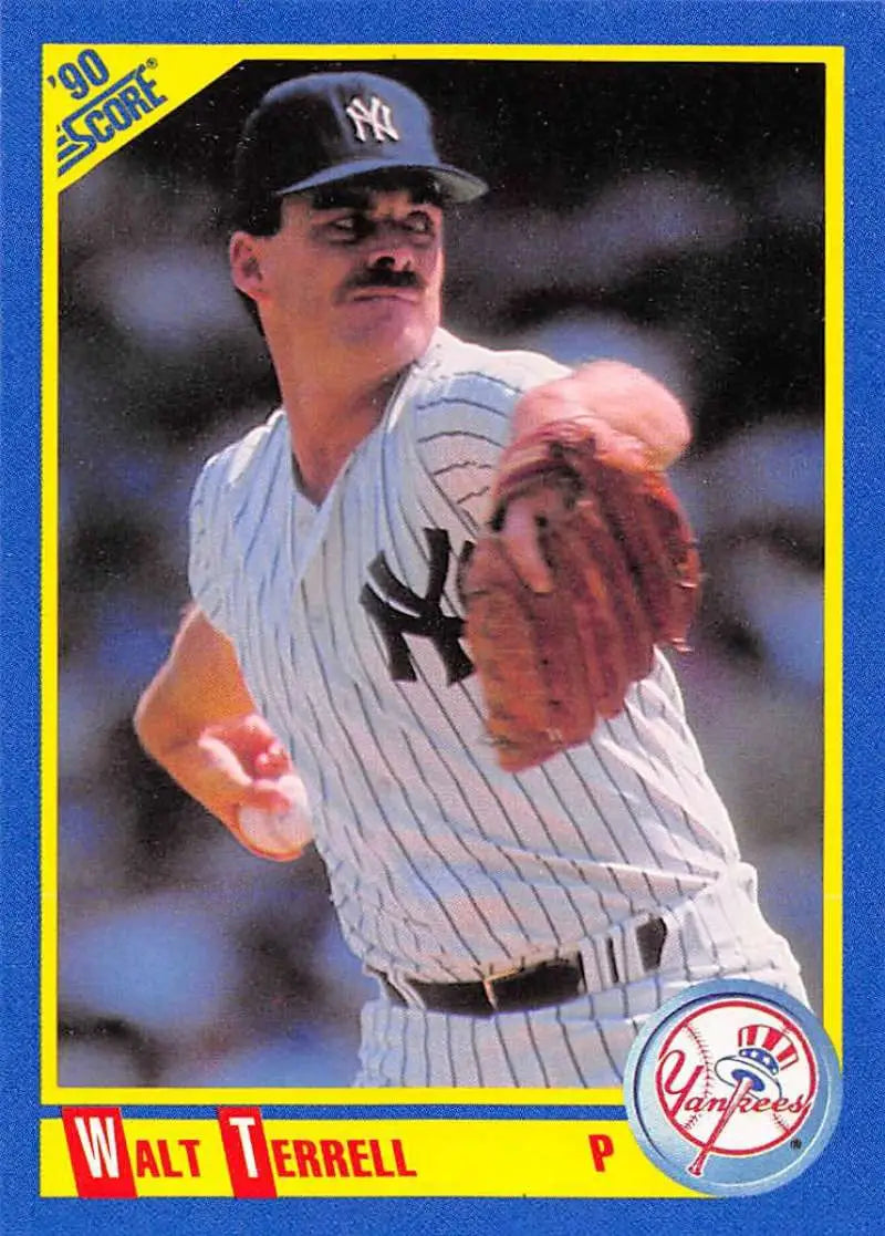 1990 Score #463 Walt Terrell EX Excellent New York Yankees Baseball Card - Baseball Card Single