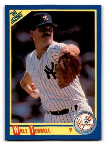 Original gloss Walt Terrell baseball card from 1990 Score #463 featuring Simply Sandoval