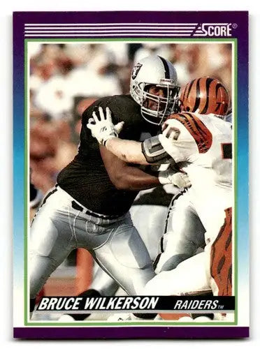 Original gloss football trading card of Bruce Wilkerson Los Angeles Raiders