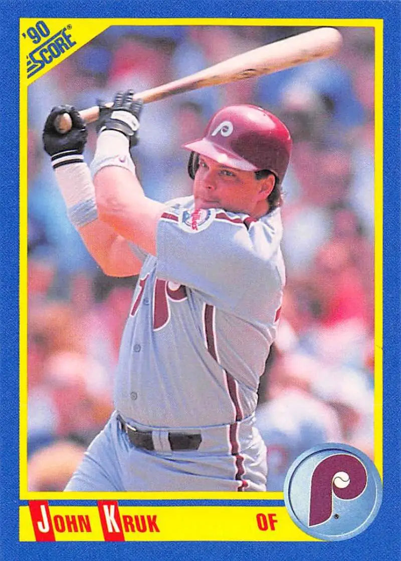 1990 Score #467 John Kruk EX Excellent Philadelphia Phillies Baseball Card - Baseball Card Single