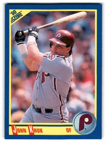 Original gloss John Kruk baseball card 1990 Score #467 John Kruk NM-MT Phillies
