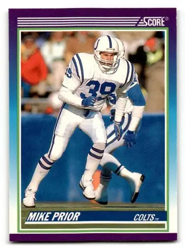 Original gloss football trading card of Mike Prior Indianapolis Colts 1990 Score #468