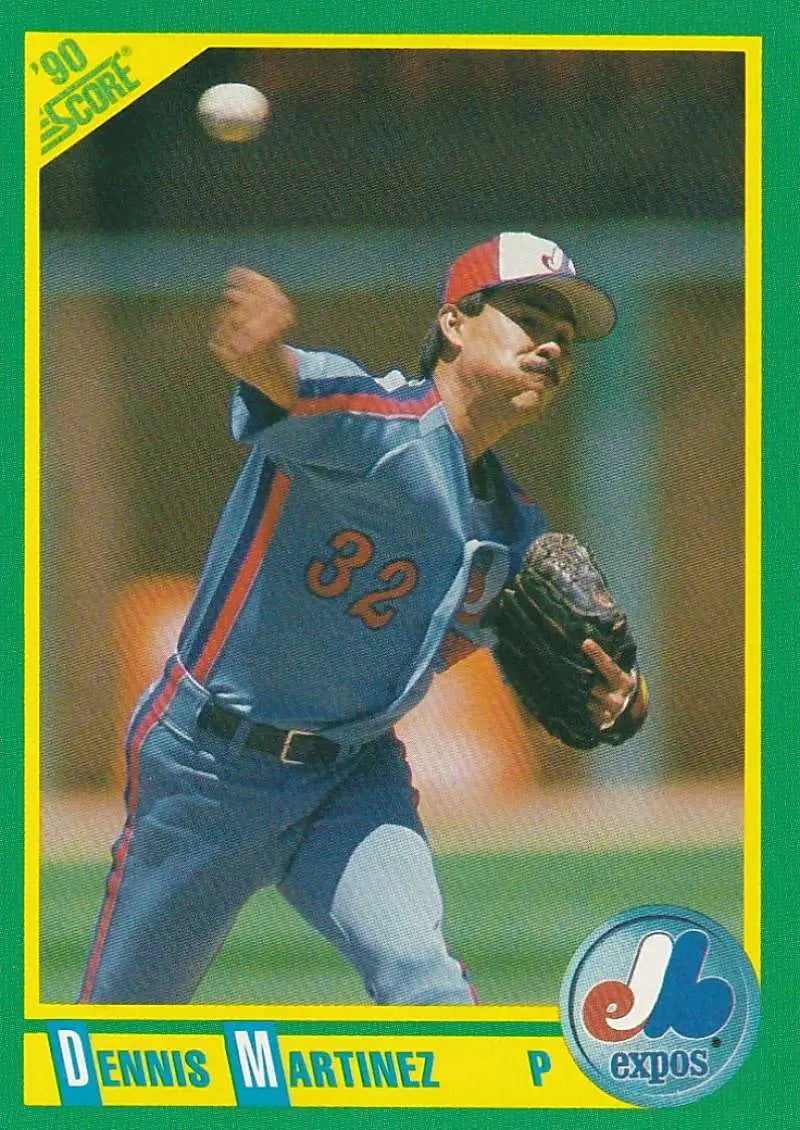1990 Score #47 Dennis Martinez EX Excellent Montreal Expos Baseball Card - Baseball Card Single