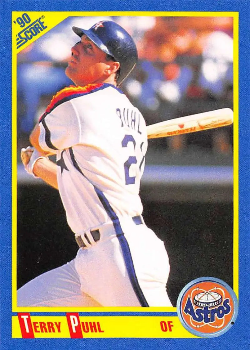 1990 Score #473 Terry Puhl EX Excellent Houston Astros Baseball Card - Baseball Card Single