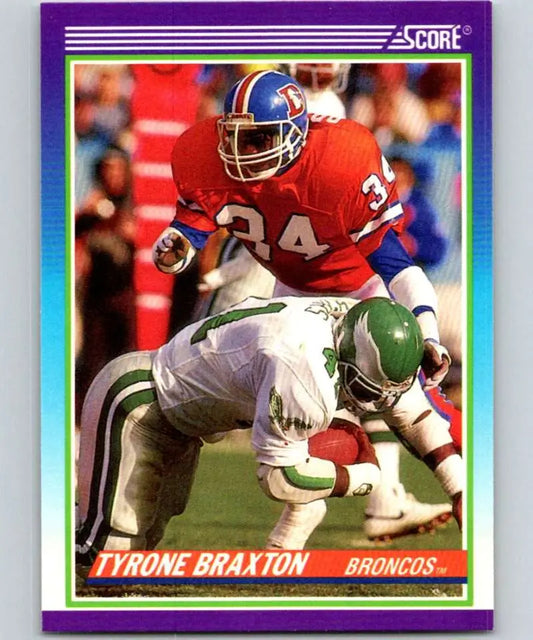 1990 Score #474 Tyrone Braxton NM-MT Denver Broncos Football Card