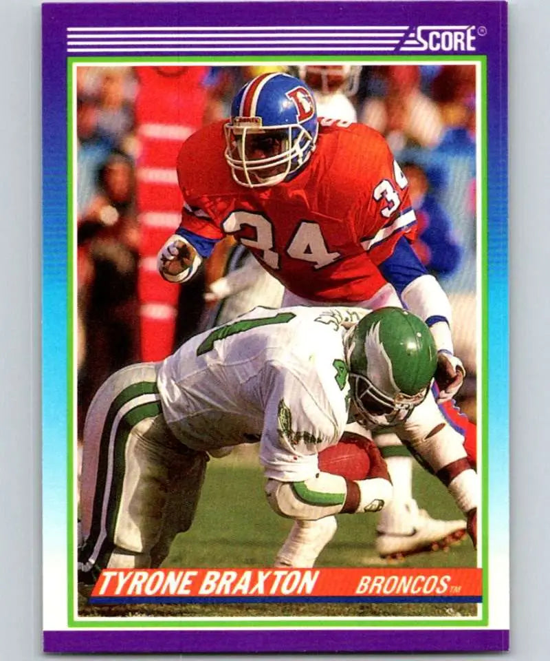 1990 Score #474 Tyrone Braxton NM-MT Denver Broncos Football Card - Football Card Single
