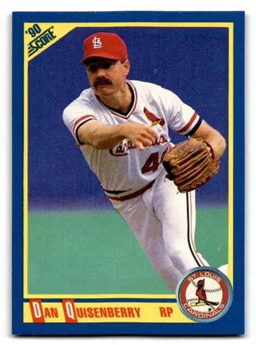 Original gloss Dan Quisenberry baseball card from 1990 Score #475 featuring Simply Sandoval