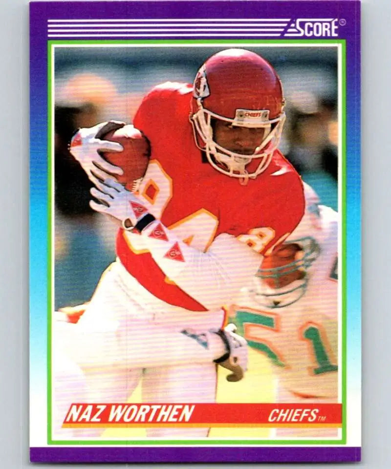 1990 Score #476 Naz Worthen NM-MT RC Rookie Kansas City Chiefs Football Card - Football Card Single