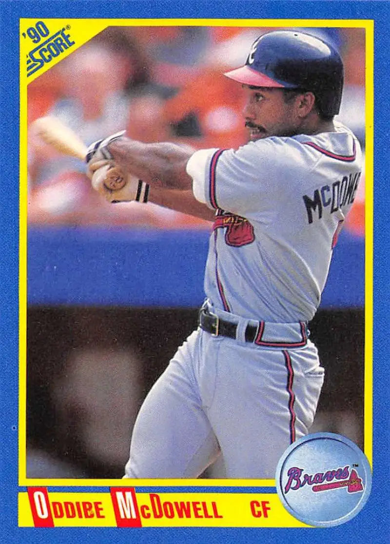 1990 Score #476 Oddibe McDowell EX Excellent Atlanta Braves Baseball Card - Baseball Card Single