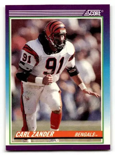 Original gloss Carl Zander Cincinnati Bengals football card from 1990 Score #478