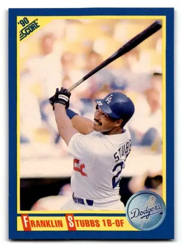 Original gloss Franklin Stubbs baseball card from 1990 Score #478 featuring Franklin Stubbs