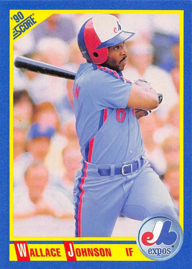 1990 Score #479 Wallace Johnson EX Excellent Montreal Expos Baseball Card - Baseball Card Single