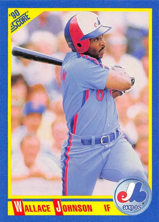 1990 Score #479 Wallace Johnson EX Excellent Montreal Expos Baseball Card - Baseball Card Single