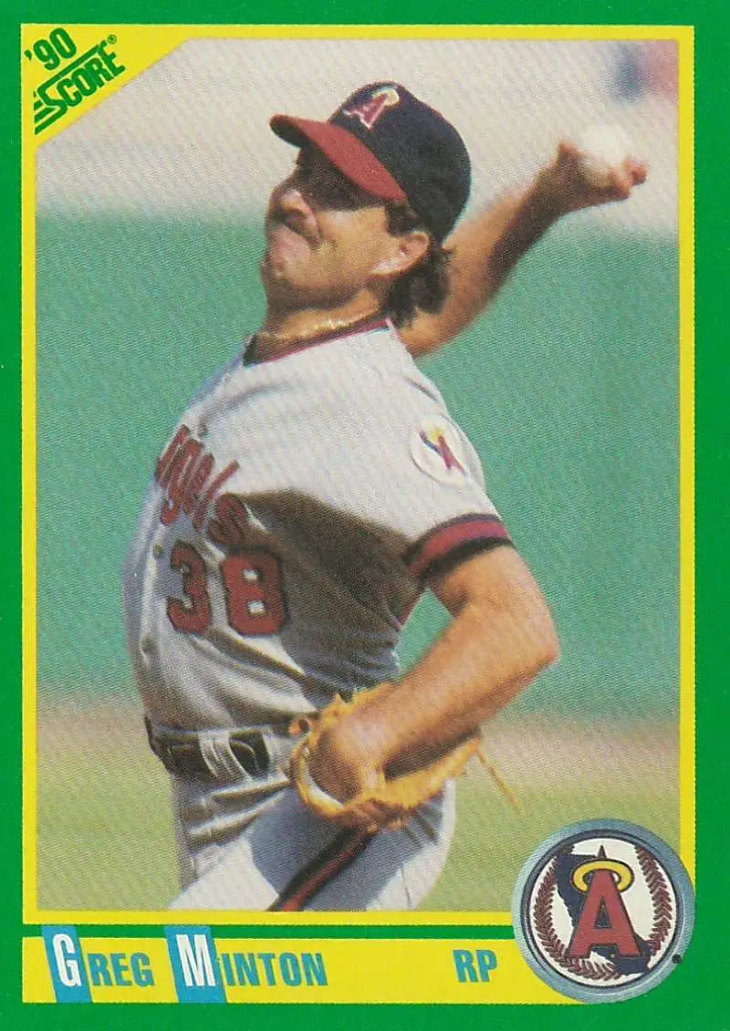 1990 Score #48 Greg Minton EX Excellent California Angels Baseball Card - Baseball Card Single