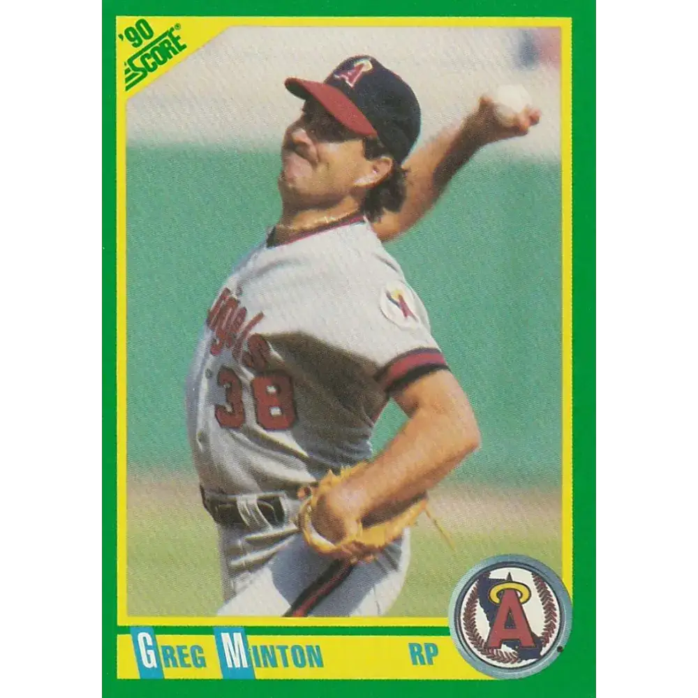 1990 Score #48 Greg Minton NM-MT California Angels Baseball Card - Baseball Card Single