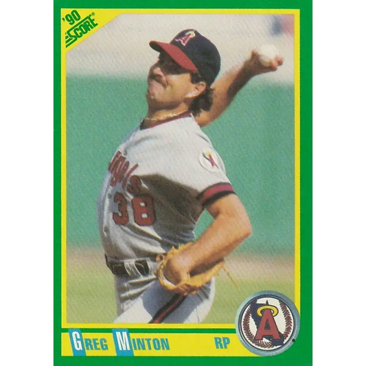 1990 Score #48 Greg Minton NM-MT California Angels Baseball Card - Baseball Card Single