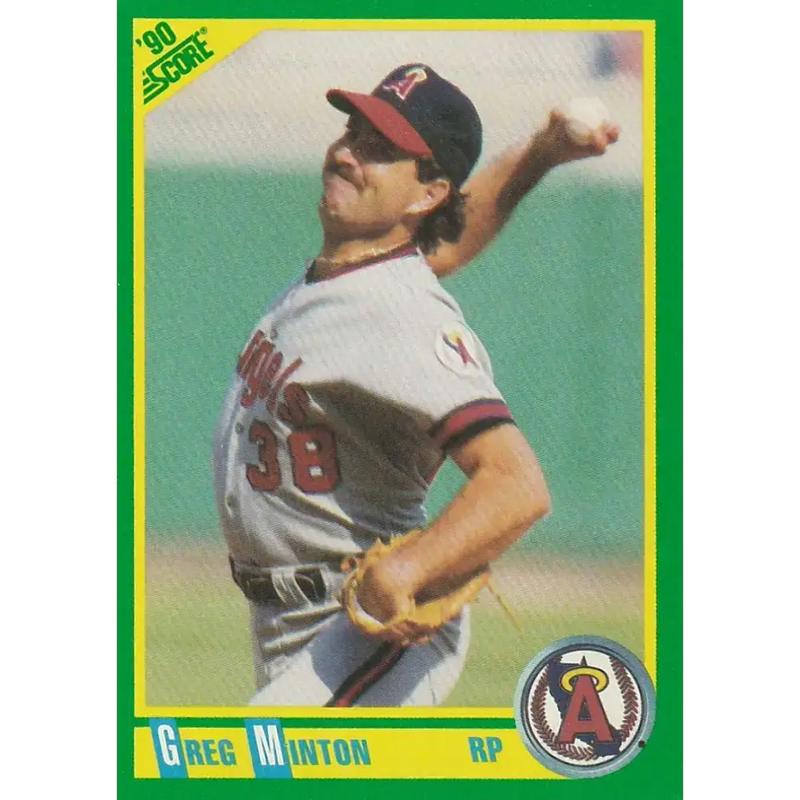 1990 Score #48 Greg Minton NM-MT California Angels Baseball Card - Baseball Card Single
