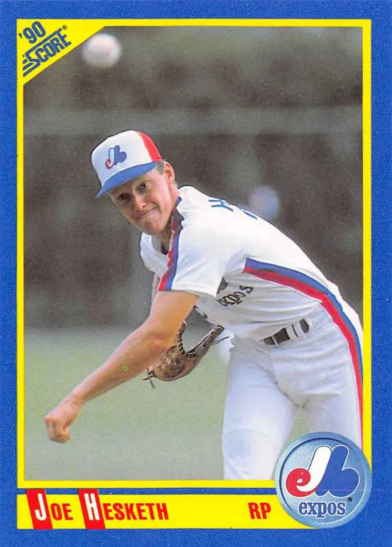 1990 Score #483 Joe Hesketh EX Excellent Montreal Expos Baseball Card - Baseball Card Single