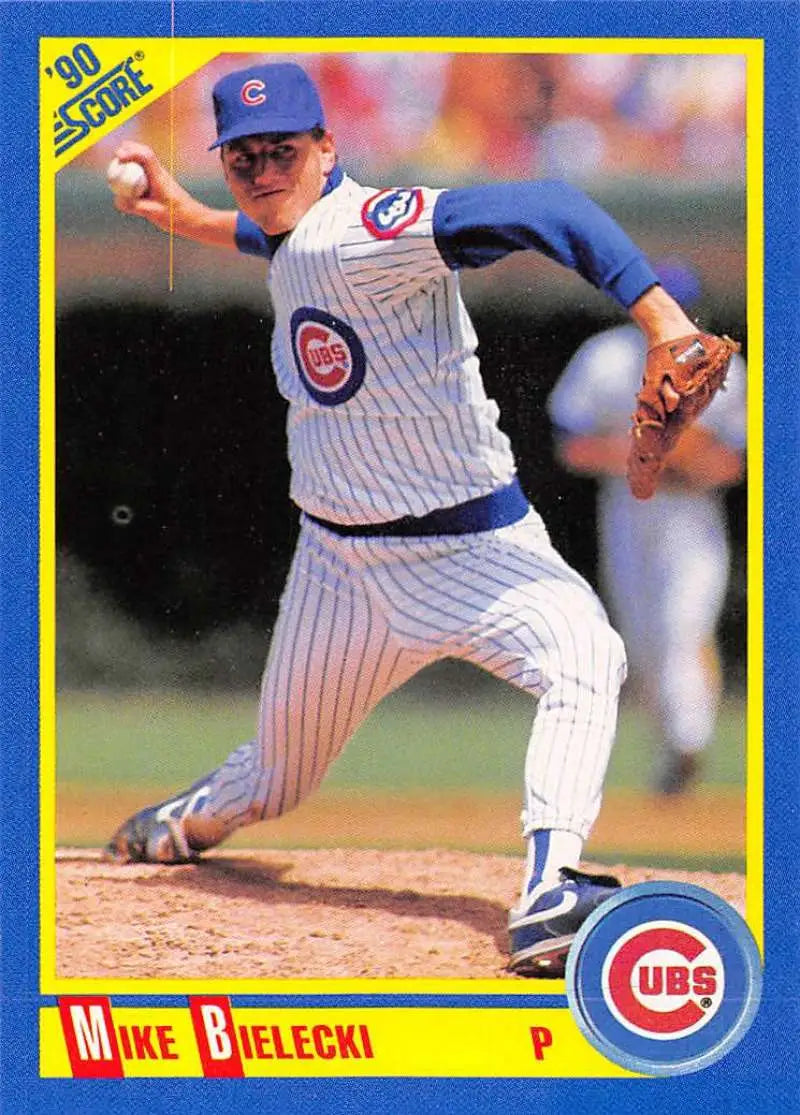 1990 Score #484 Mike Bielecki EX Excellent Chicago Cubs Baseball Card - Baseball Card Single