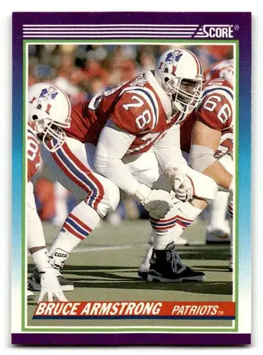 Bruce Armstrong original gloss football card from 1990 Score New England Patriots