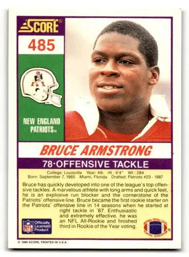 Original gloss Bruce Armstrong football card from the England Patriots football team