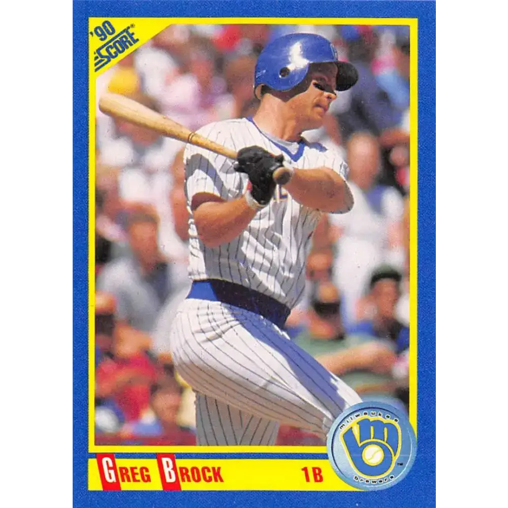 1990 Score #485 Greg Brock NM-MT Milwaukee Brewers Baseball Card - Baseball Card Single