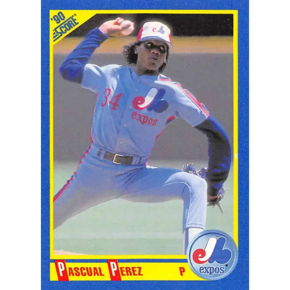 1990 Score #486 Pascual Perez NM-MT Montreal Expos Baseball Card - Baseball Card Single