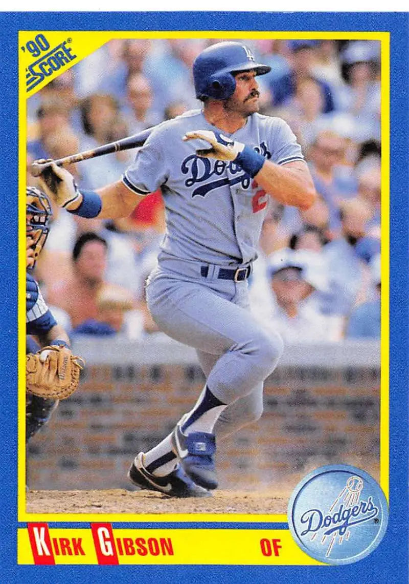 1990 Score #487 Kirk Gibson EX Excellent Los Angeles Dodgers Baseball Card - Baseball Card Single