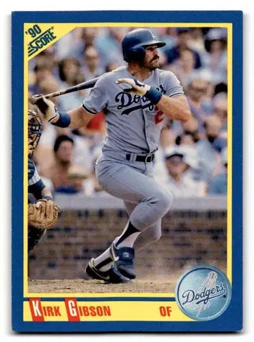 Original gloss Kirk Gibson Los Angeles Dodgers baseball card 1990 Score #487