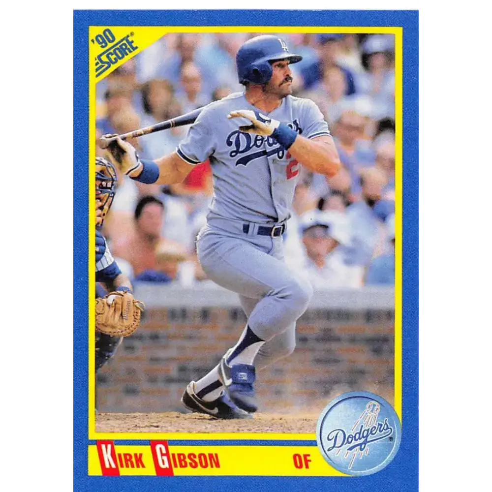 1990 Score #487 Kirk Gibson NM-MT Los Angeles Dodgers Baseball Card - Baseball Card Single