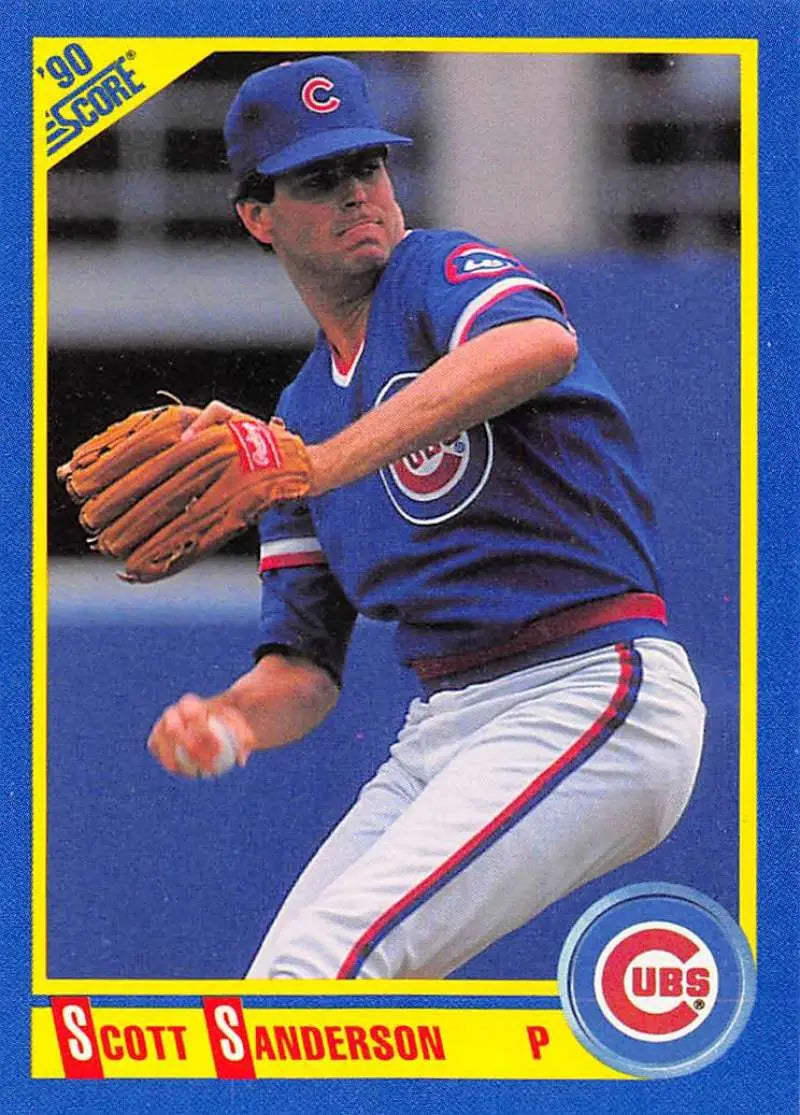 1990 Score #488 Scott Sanderson EX Excellent Chicago Cubs Baseball Card - Baseball Card Single