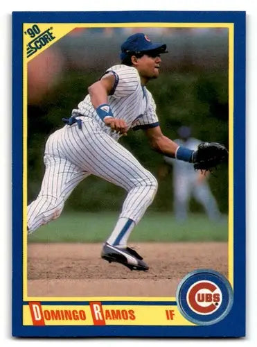 Original gloss Domingo Ramos baseball card from 1990 Score #489 featuring Simply Sandoval
