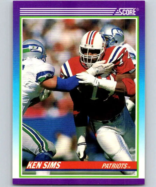 1990 Score #489 Ken Sims NM-MT New England Patriots Football Card - Football Card Single