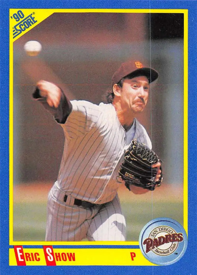 1990 Score #493 Eric Show EX Excellent San Diego Padres Baseball Card - Baseball Card Single