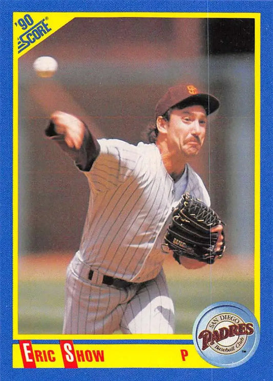 1990 Score #493 Eric Show EX Excellent San Diego Padres Baseball Card - Baseball Card Single