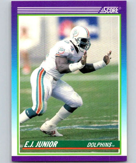 1990 Score #494 E.J. Junior NM-MT Miami Dolphins Football Card