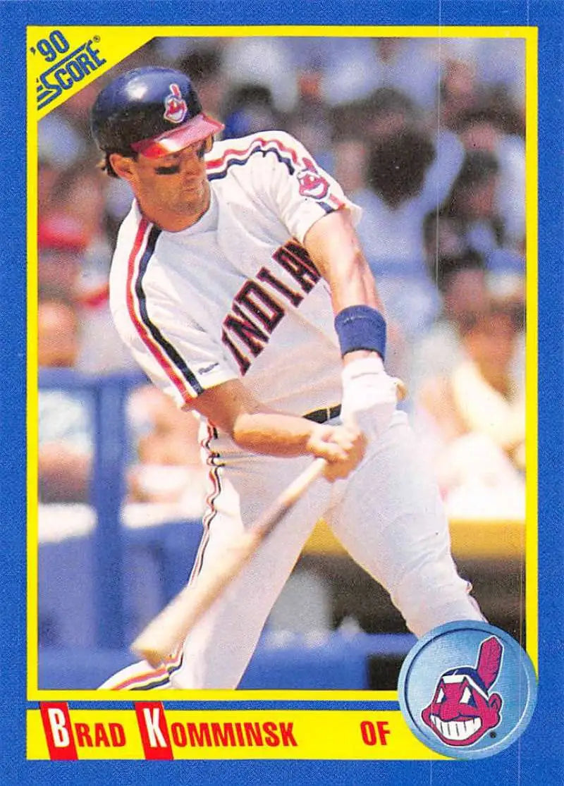 1990 Score #496 Brad Komminsk EX Excellent Cleveland Indians Baseball Card - Baseball Card Single