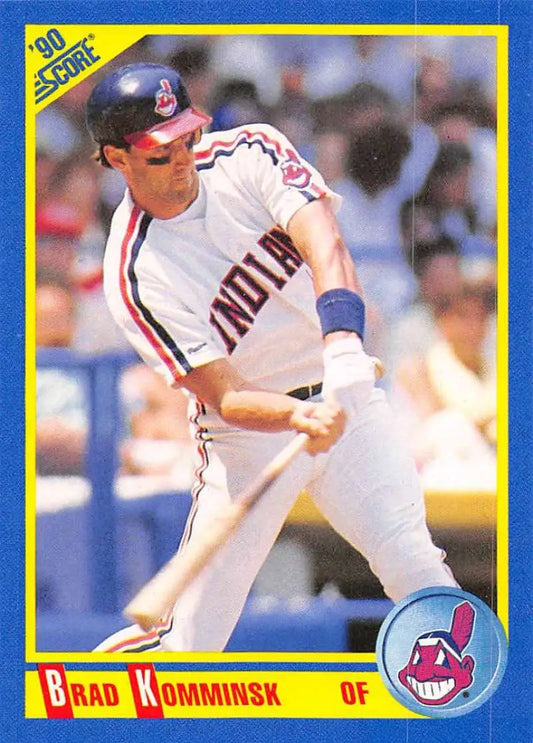 1990 Score #496 Brad Komminsk EX Excellent Cleveland Indians Baseball Card - Baseball Card Single