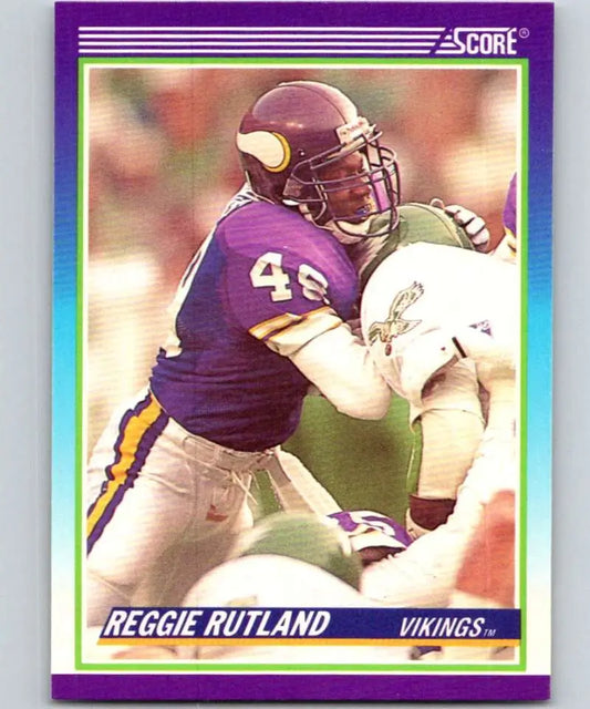 1990 Score #498 Reggie Rutland NM-MT RC Rookie Minnesota Vikings Football Card