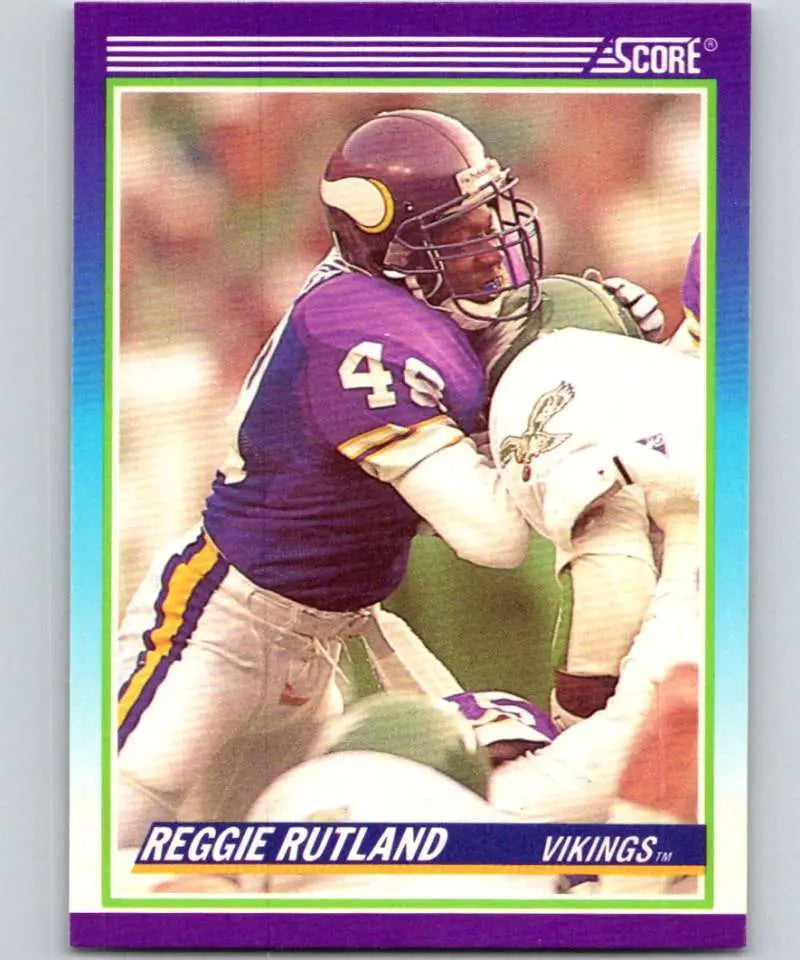 1990 Score #498 Reggie Rutland NM-MT RC Rookie Minnesota Vikings Football Card