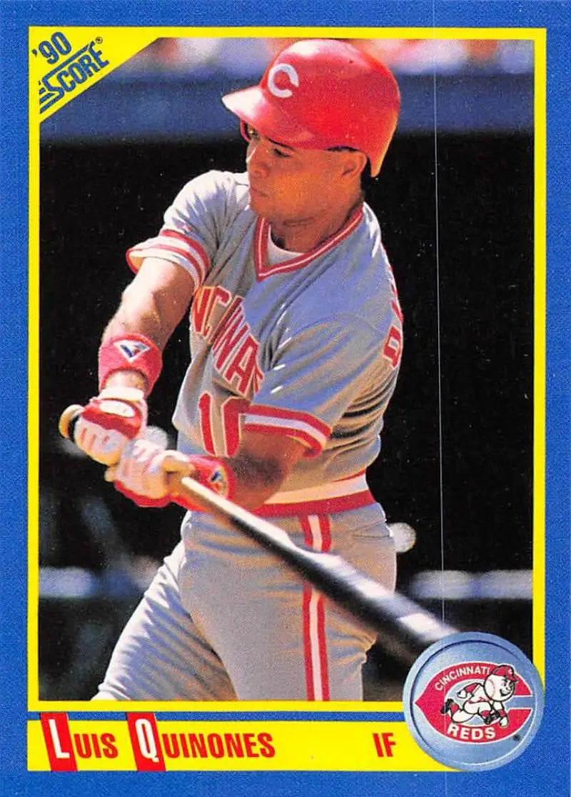 1990 Score #499 Luis Quinones EX Excellent Cincinnati Reds Baseball Card - Baseball Card Single