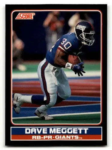 1990 Score Dave Meggett football card with original gloss from New York Giants collectible