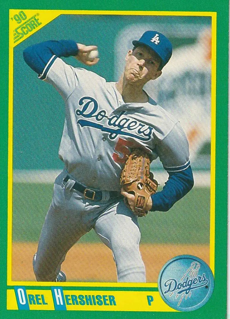 1990 Score #50 Orel Hershiser EX Excellent Los Angeles Dodgers Baseball Card - Baseball Card Single