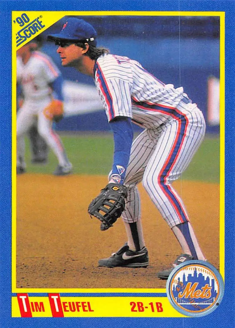 1990 Score #501 Tim Teufel EX Excellent New York Mets Baseball Card - Baseball Card Single