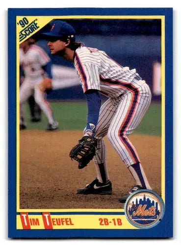 Original gloss Tim Teufel baseball card from 1990 Score #501 featuring Tim Teufel and Simply Sandoval