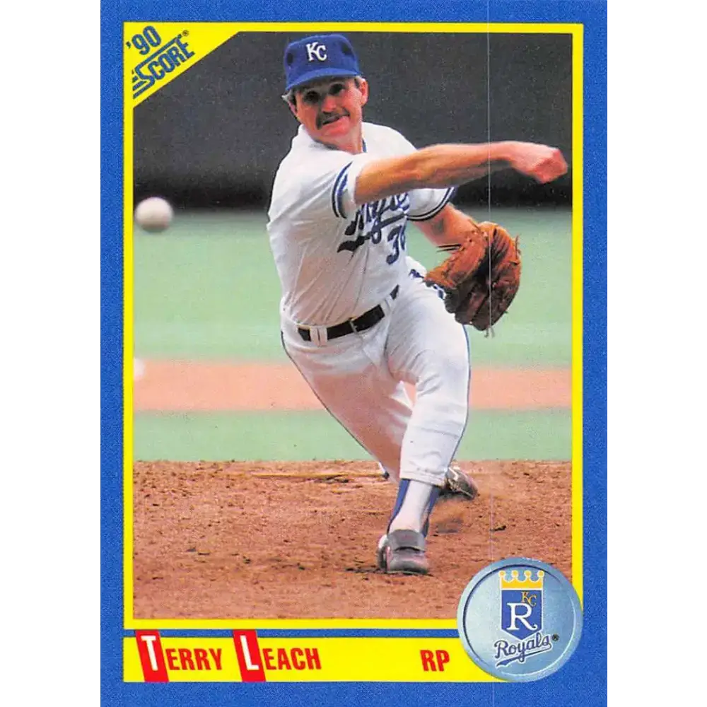 1990 Score #502 Terry Leach NM-MT Kansas City Royals Baseball Card - Baseball Card Single