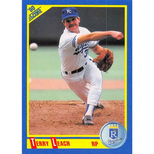 1990 Score #502 Terry Leach NM-MT Kansas City Royals Baseball Card - Baseball Card Single